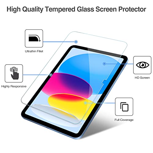 ProCase 2 Pcs Screen Protector for iPad A16 2025 11th Generation 11 Inch/iPad 10th 2022 10.9 Inch, Tempered Glass Film Guard -Clear