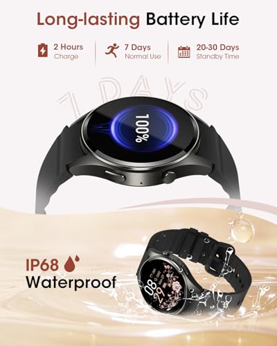Smart Watches for Men/Women, 1.26" Bluetooth Smart Watch with Heart Rate/SpO2/Sleep Monitor, 110+ Sport Modes/Step Tracking, Waterproof Fitness Tracker Watch, Smart Watch for Android Phones/iPhones